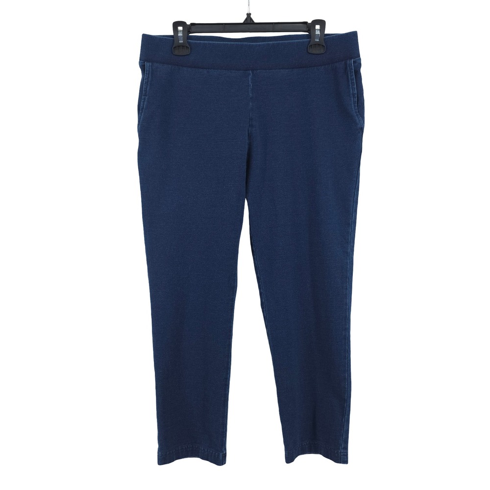 J Jill Navy Blue Crop Pants Mid Rise Pull On Stretch Casual Lounge Womens Small